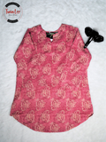 Dusty Rose Paisley Print Straight Cotton Top/Kurti
