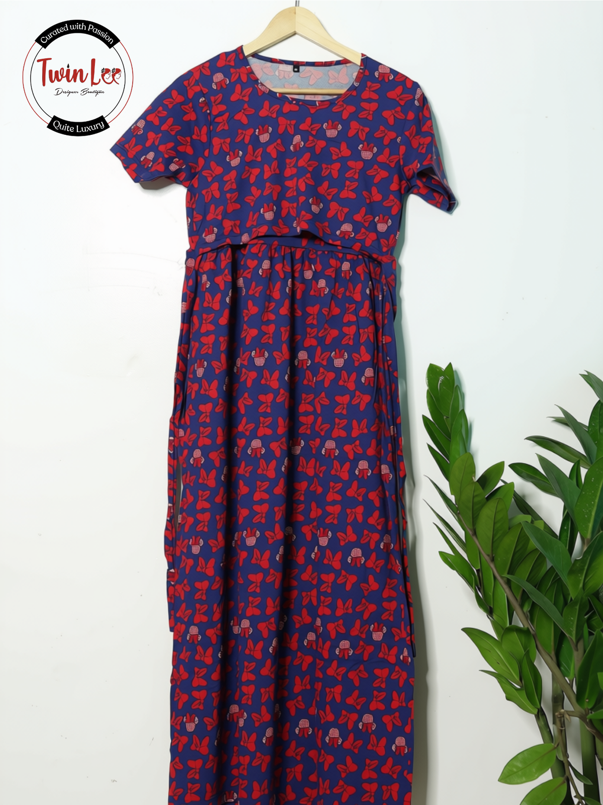 Maternity and Nursing Maxi Dress - Cotton