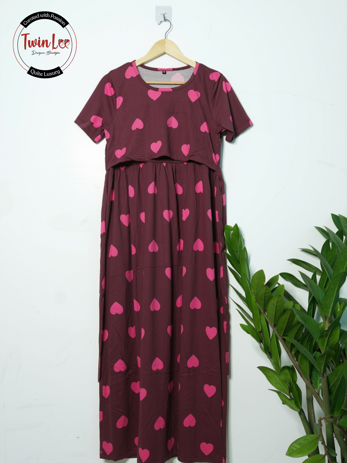 Maternity and Nursing Maxi Dress - Cotton