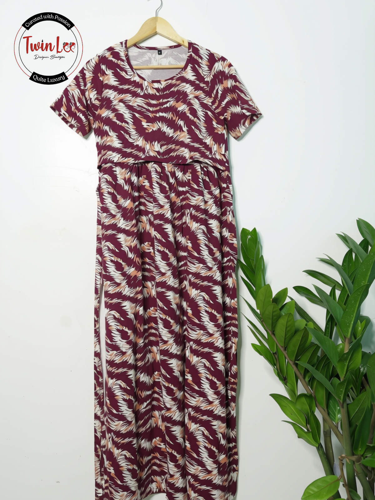 Maternity and Nursing Maxi Dress - Cotton