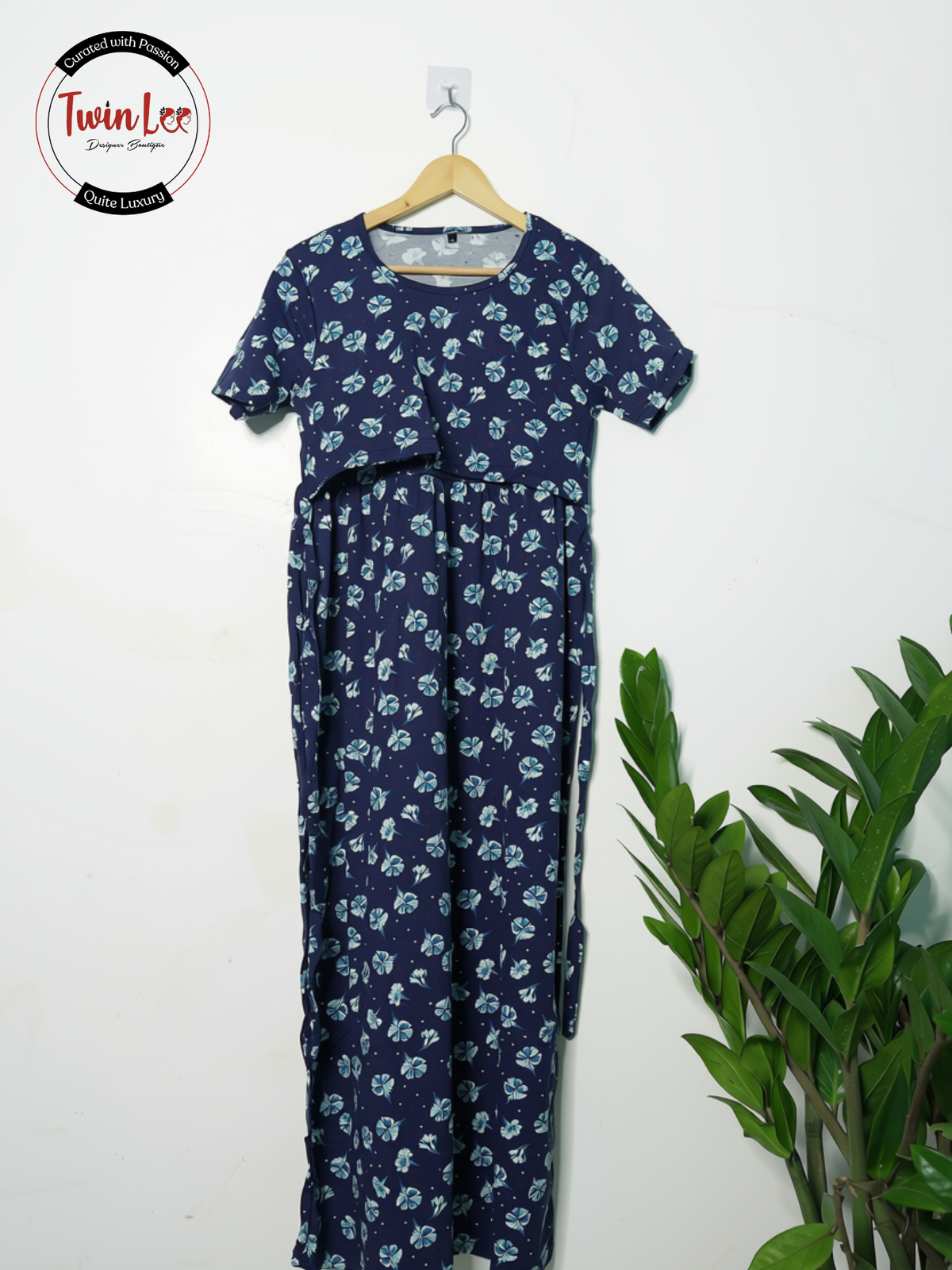 Maternity and Nursing Maxi Dress - Cotton
