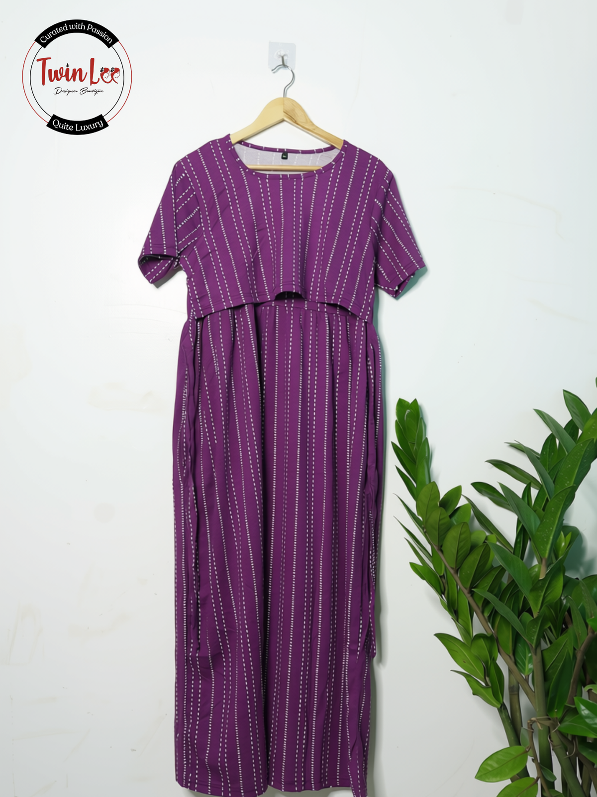 Maternity and Nursing Maxi Dress - Cotton